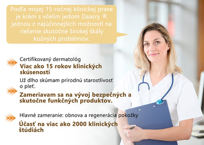 🎇𝓓𝓪𝓪𝓼𝓻𝔂® krém s včelím jedom – na opravu pokožky a proti starnutiu.Pomáha vyhladzovať vrásky, hydratuje, rozjasňuje pleť, podporuje hojenie jaziev.Upokojuje citlivú pokožku a zjednocuje tón pleti